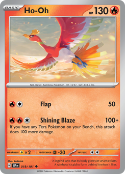 Ho-Oh z edície Surging Sparks, karta č.19