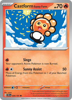 Castform Sunny Form z edície Surging Sparks, karta č.20