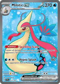 Milotic ex z edície Surging Sparks, karta č.217