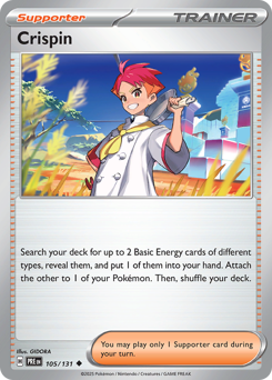 Crispin z edície Prismatic Evolutions, karta č.105