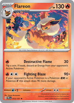 Flareon z edície Prismatic Evolutions, karta č.13
