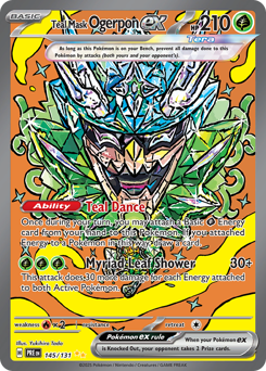 Teal Mask Ogerpon ex z edície Prismatic Evolutions, karta č.145
