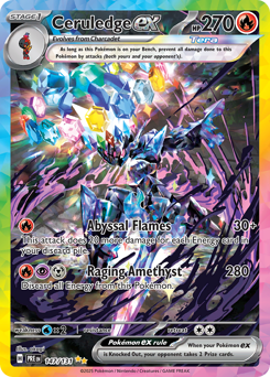 Ceruledge ex z edície Prismatic Evolutions, karta č.147