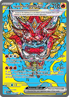 Hearthflame Mask Ogerpon ex z edície Prismatic Evolutions, karta č.148