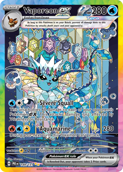 Vaporeon ex z edície Prismatic Evolutions, karta č.149