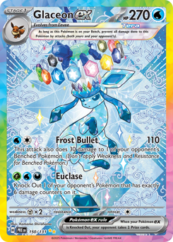 Glaceon ex z edície Prismatic Evolutions, karta č.150
