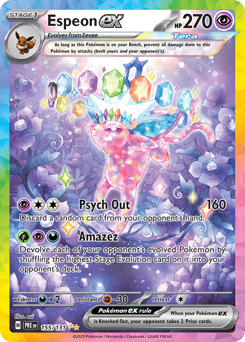 Espeon ex z edície Prismatic Evolutions, karta č.155