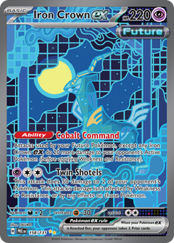 Iron Crown ex z edície Prismatic Evolutions, karta č.158