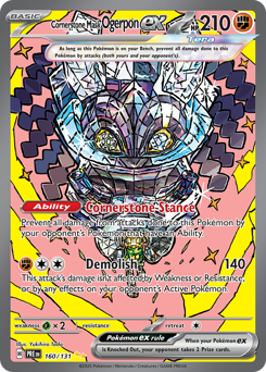 Cornerstone Mask Ogerpon ex z edície Prismatic Evolutions, karta č.160