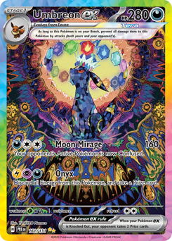 Umbreon ex z edície Prismatic Evolutions, karta č.161