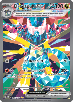 Dragapult ex z edície Prismatic Evolutions, karta č.165