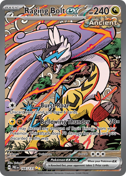 Raging Bolt ex z edície Prismatic Evolutions, karta č.166