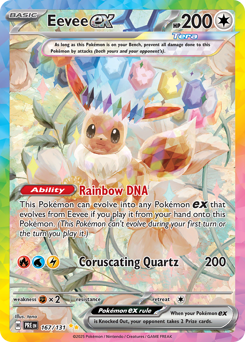 Eevee ex z edície Prismatic Evolutions, karta č.167