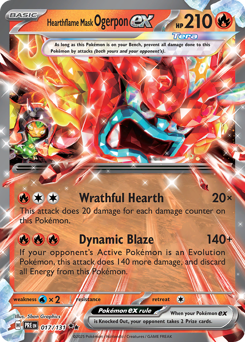 Hearthflame Mask Ogerpon ex z edície Prismatic Evolutions, karta č.17