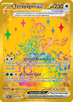 Terapagos ex z edície Prismatic Evolutions, karta č.180