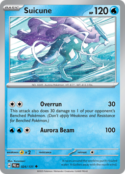 Suicune z edície Prismatic Evolutions, karta č.24