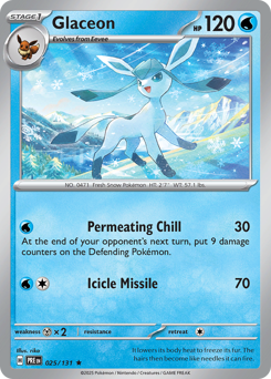 Glaceon z edície Prismatic Evolutions, karta č.25