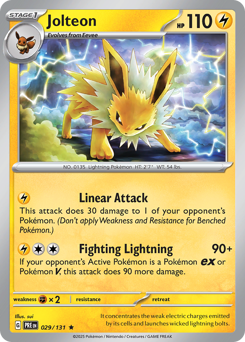 Jolteon z edície Prismatic Evolutions, karta č.29