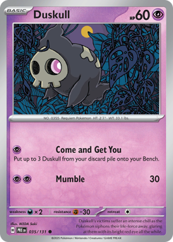 Duskull z edície Prismatic Evolutions, karta č.35