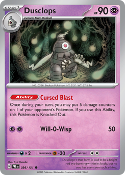 Dusclops z edície Prismatic Evolutions, karta č.36