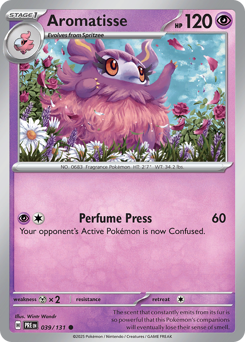 Aromatisse z edície Prismatic Evolutions, karta č.39
