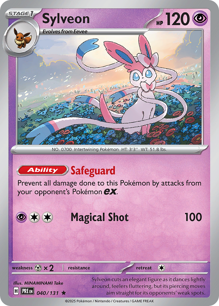Sylveon z edície Prismatic Evolutions, karta č.40