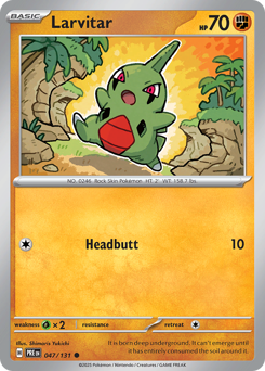 Larvitar z edície Prismatic Evolutions, karta č.47
