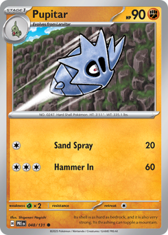 Pupitar z edície Prismatic Evolutions, karta č.48