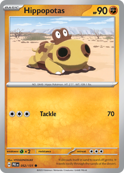 Hippopotas z edície Prismatic Evolutions, karta č.52