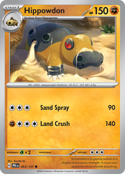 Hippowdon z edície Prismatic Evolutions, karta č.53