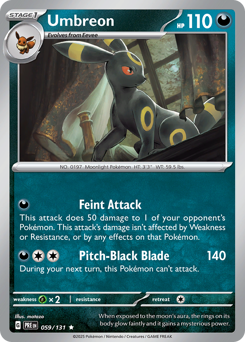 Umbreon z edície Prismatic Evolutions, karta č.59