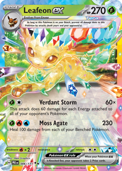 Leafeon ex z edície Prismatic Evolutions, karta č.6