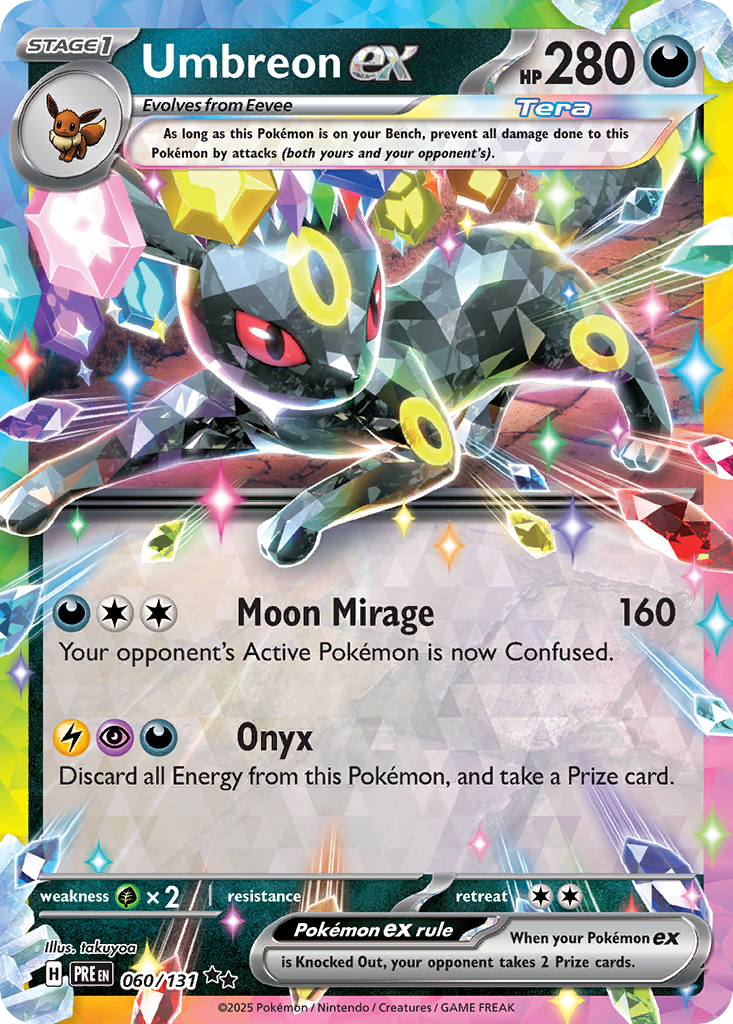Umbreon ex z edície Prismatic Evolutions, karta č.60