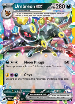 Umbreon ex z edície Prismatic Evolutions, karta č.60