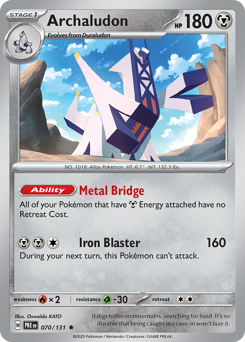 Archaludon z edície Prismatic Evolutions, karta č.70