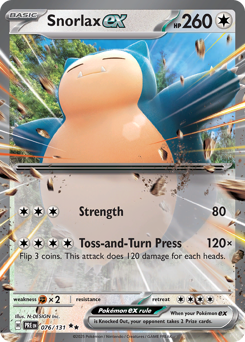 Snorlax ex z edície Prismatic Evolutions, karta č.76