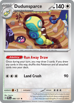 Dudunsparce z edície Prismatic Evolutions, karta č.80