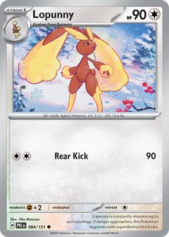 Lopunny z edície Prismatic Evolutions, karta č.84