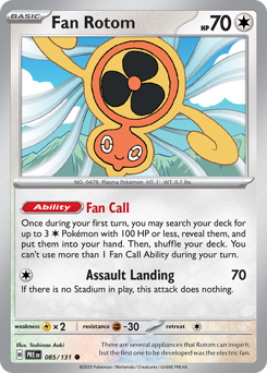 Fan Rotom z edície Prismatic Evolutions, karta č.85