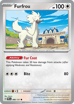 Furfrou z edície Prismatic Evolutions, karta č.88