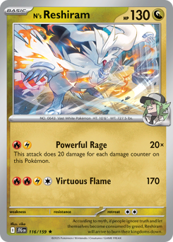 N's Reshiram z edície Journey Together, karta č.116