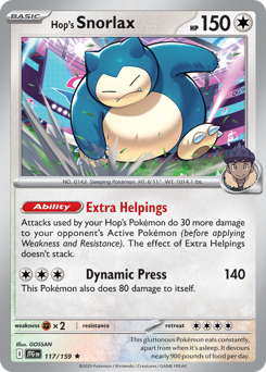 Hop's Snorlax z edície Journey Together, karta č.117