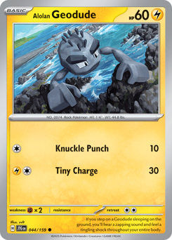 Alolan Geodude z edície Journey Together, karta č.44