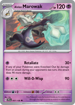 Alolan Marowak z edície Journey Together, karta č.57
