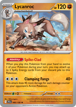 Lycanroc z edície Journey Together, karta č.85