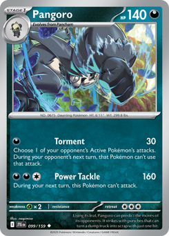 Pangoro z edície Journey Together, karta č.99