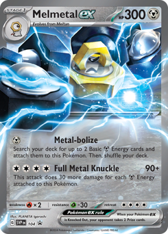 Melmetal ex z edície Scarlet & Violet Black Star Promos, karta č.104