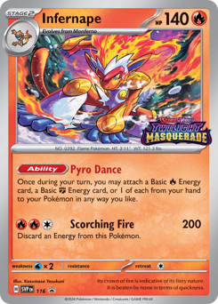 Infernape z edície Scarlet & Violet Black Star Promos, karta č.116