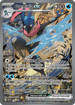 Greninja ex z edície Scarlet & Violet Black Star Promos, karta č.132