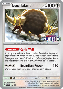 Bouffalant z edície Scarlet & Violet Black Star Promos, karta č.136